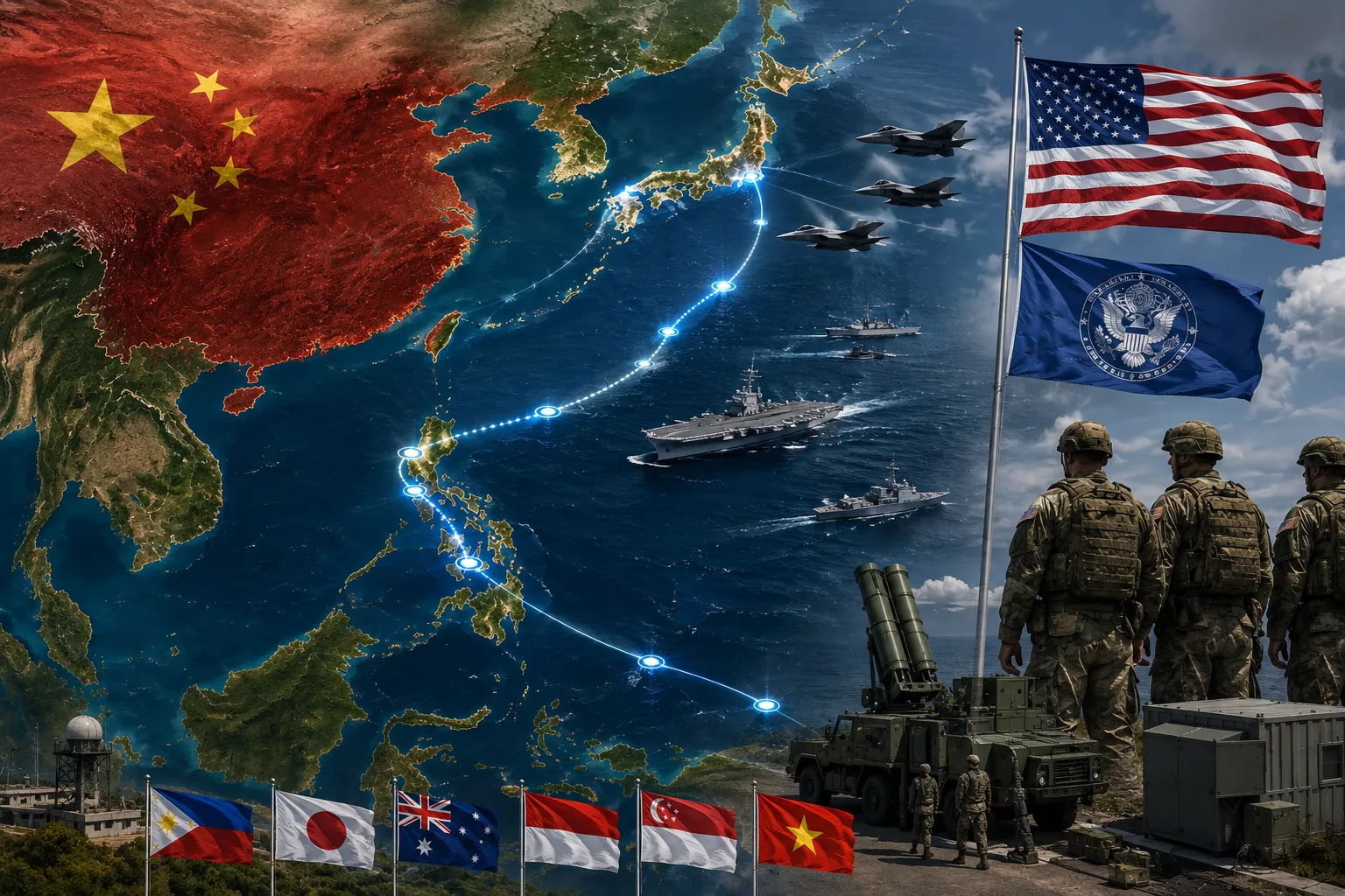 美军不撤反在亚洲“扎根”:第一岛链拒止体系加速成形,中共扩张空间遭系统挤压