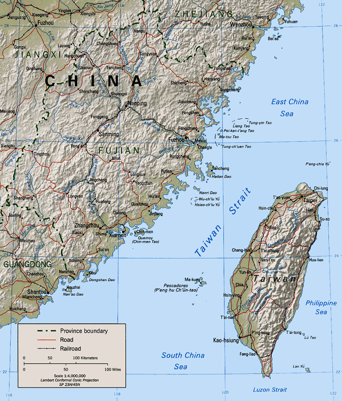 台湾海峡地图资料图|来源:CIA / Wikimedia Commons