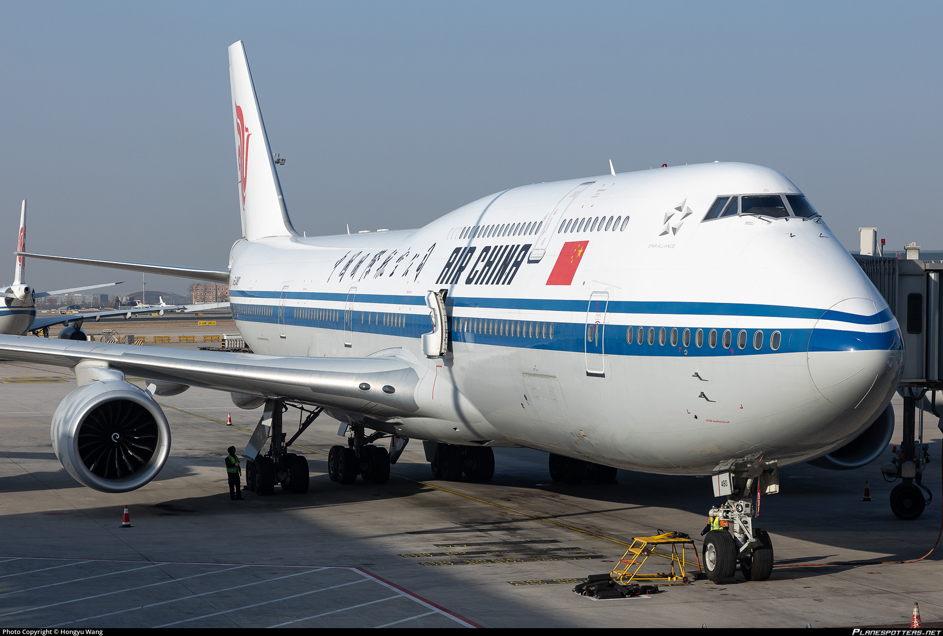 中国国际航空波音747客机停靠北京首都国际机场资料图|来源:Planespotters.net / Hongyu Wang