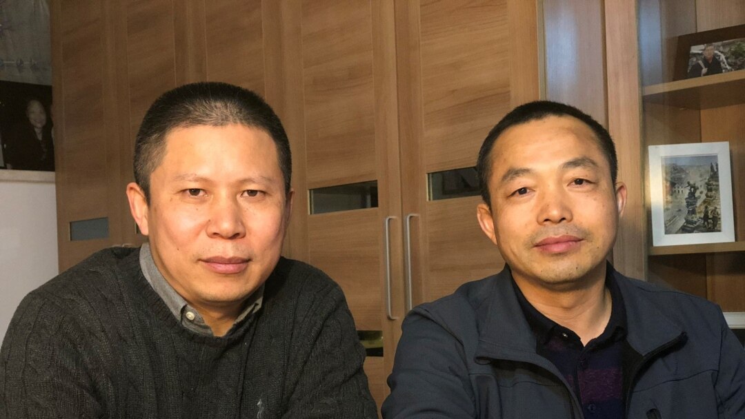 资料图:丁家喜与许志永。CHRD报告称,在其209个样本中,丁家喜是少数能找到法院调查酷刑指控记录的个案之一|来源:Voice of America