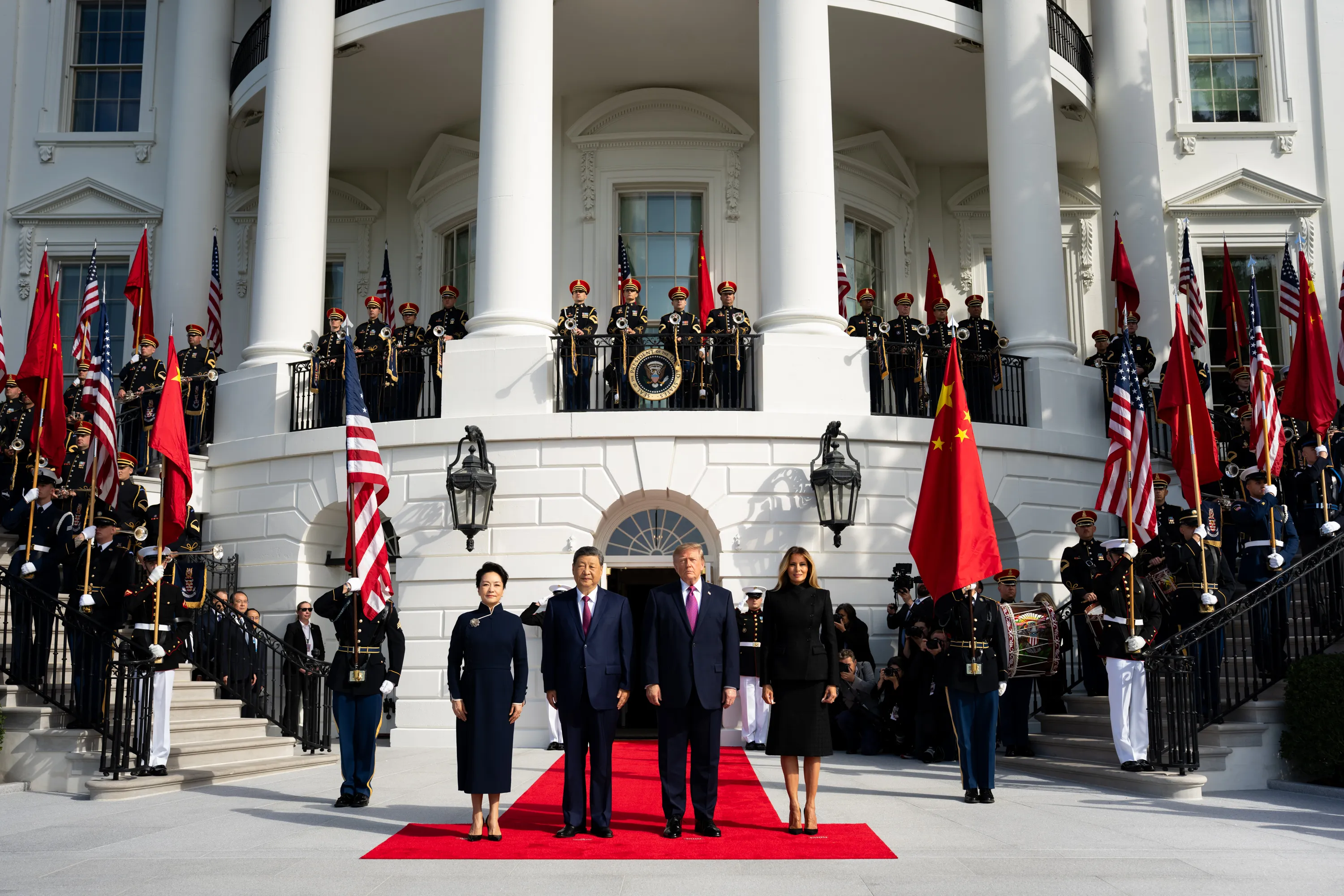2026年9月24日,特朗普夫妇在白宫国事欢迎仪式上迎接习近平夫妇|来源:The White House