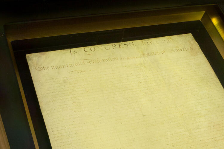 美国国家档案馆保存的《独立宣言》原件|来源:U.S. National Archives