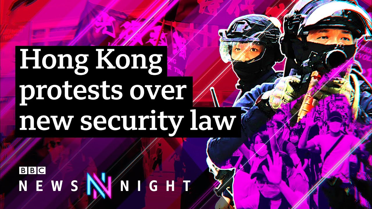 BBC Newsnight关于香港国安法的报道视频画面｜来源：BBC Newsnight / YouTube