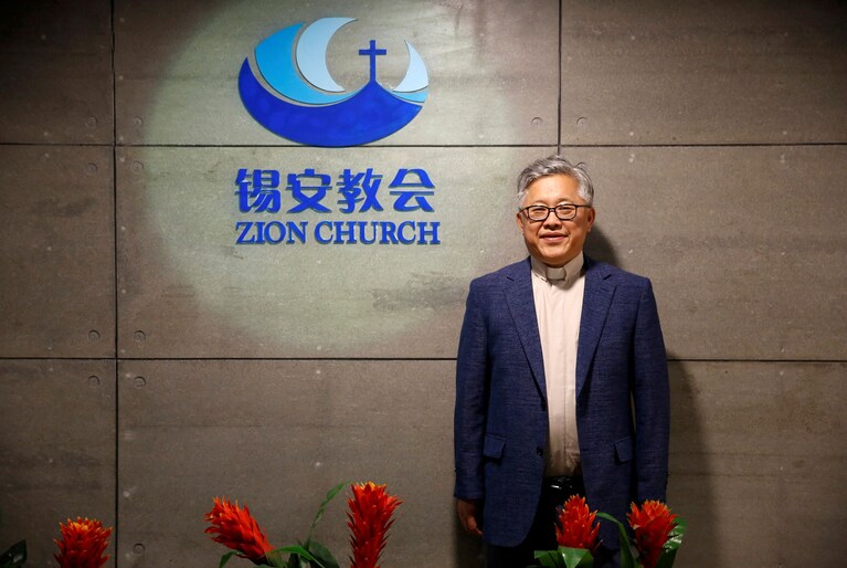 北京锡安教会资料图，画面人物为创办人金明日｜来源：The Washington Post