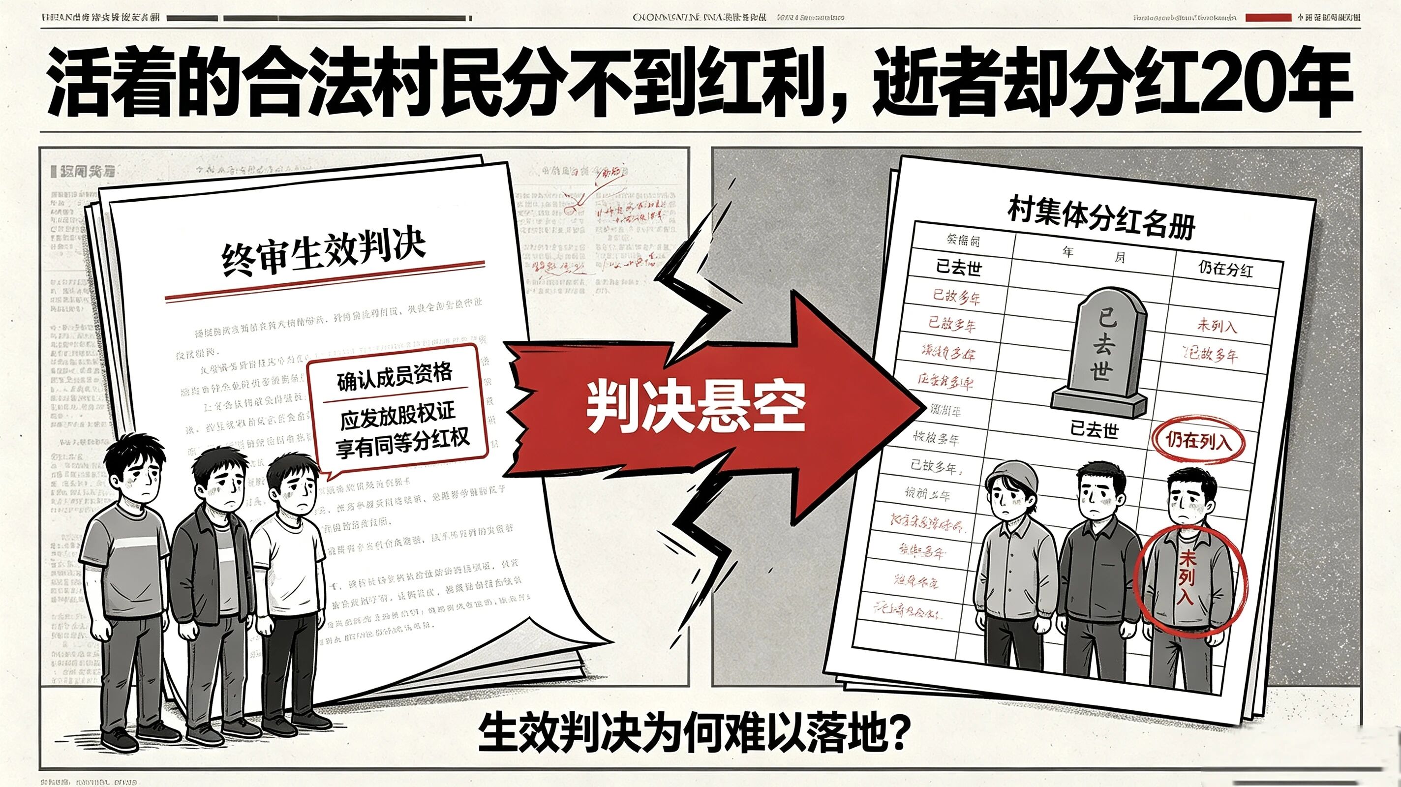 惠州村民小组长对抗法院判决，死人领分红，活人维权难